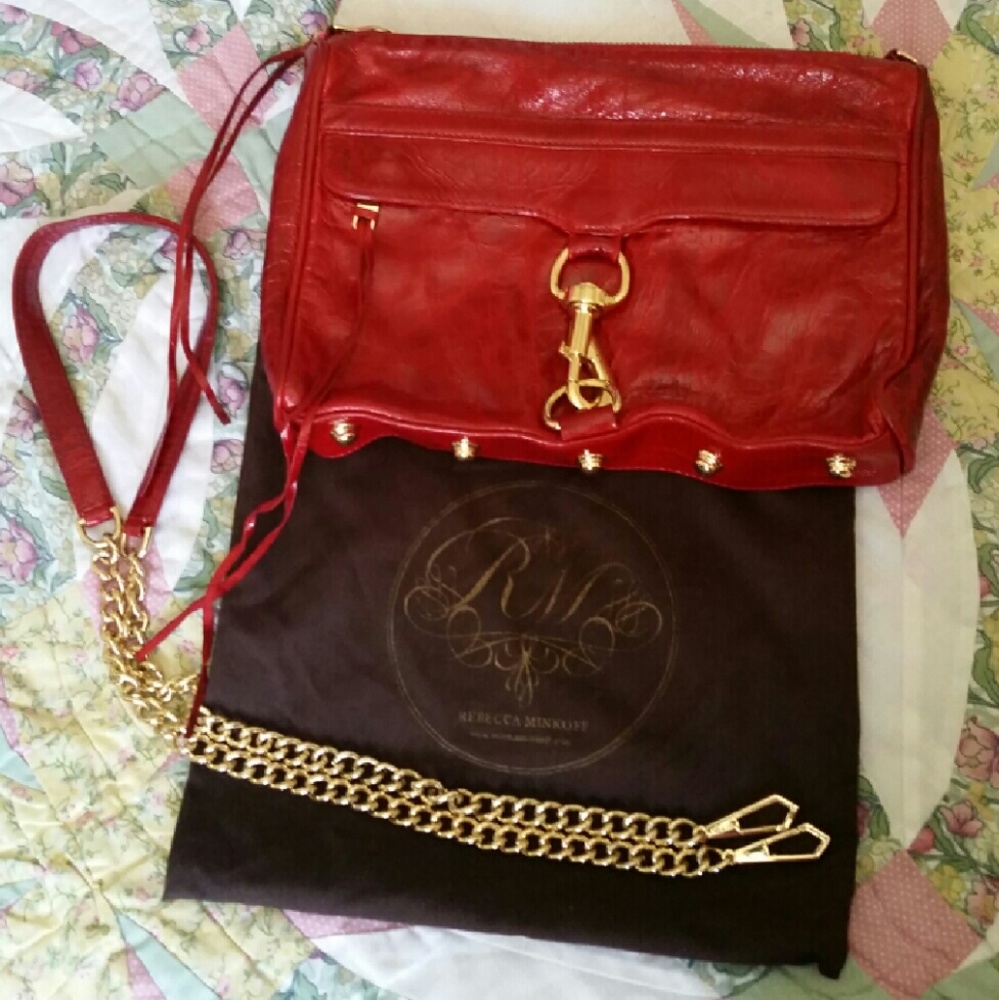 SALE! RARE OS Rebecca Minkoff Distressed Red MAC