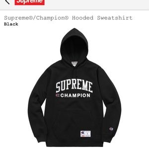 Supreme x Champion Black Hoodie