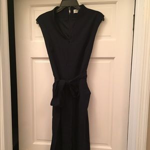Crepe navy jumpsuit