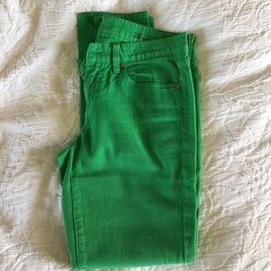 JCrew Toothpick Jeans in Green