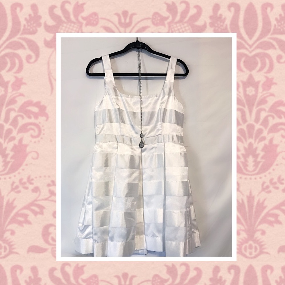 White Organza Striped Jill Stuart Dress, NWT.