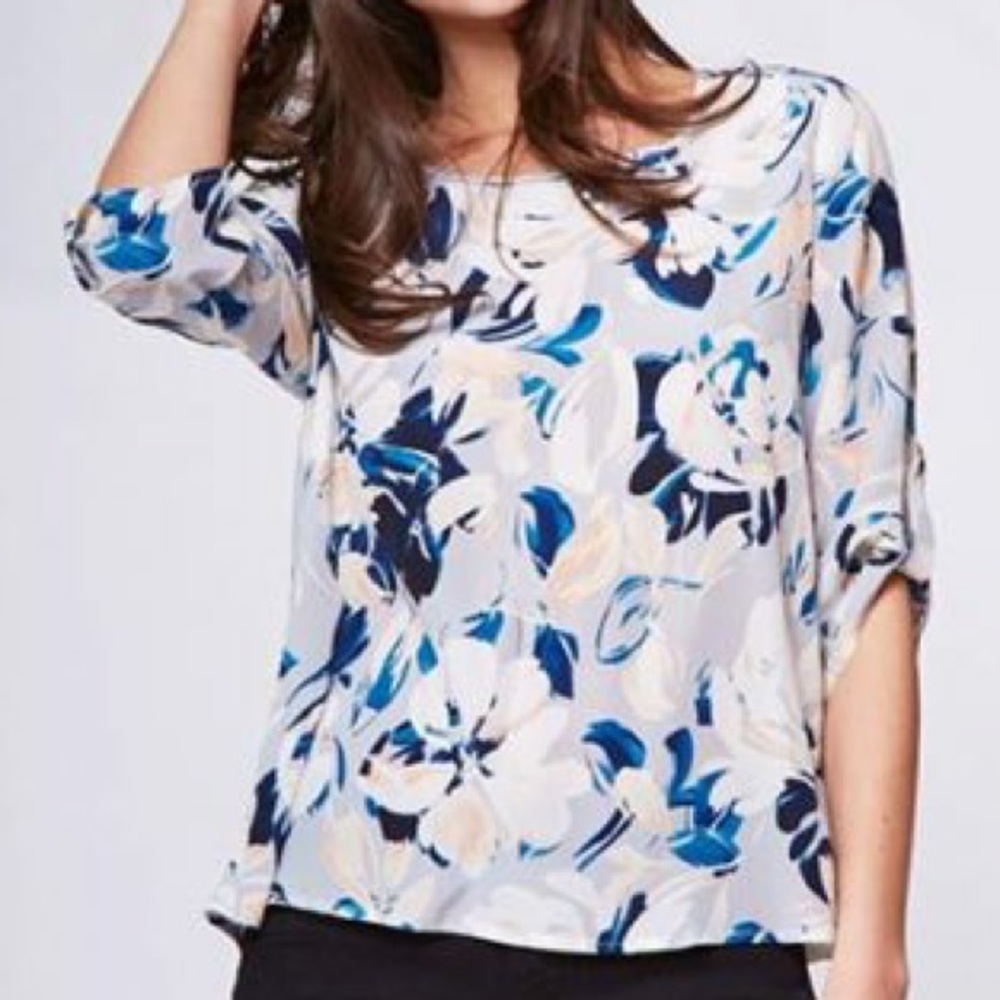 Yumi Kim Turn Around Silk Top (Blue Surfer Print)