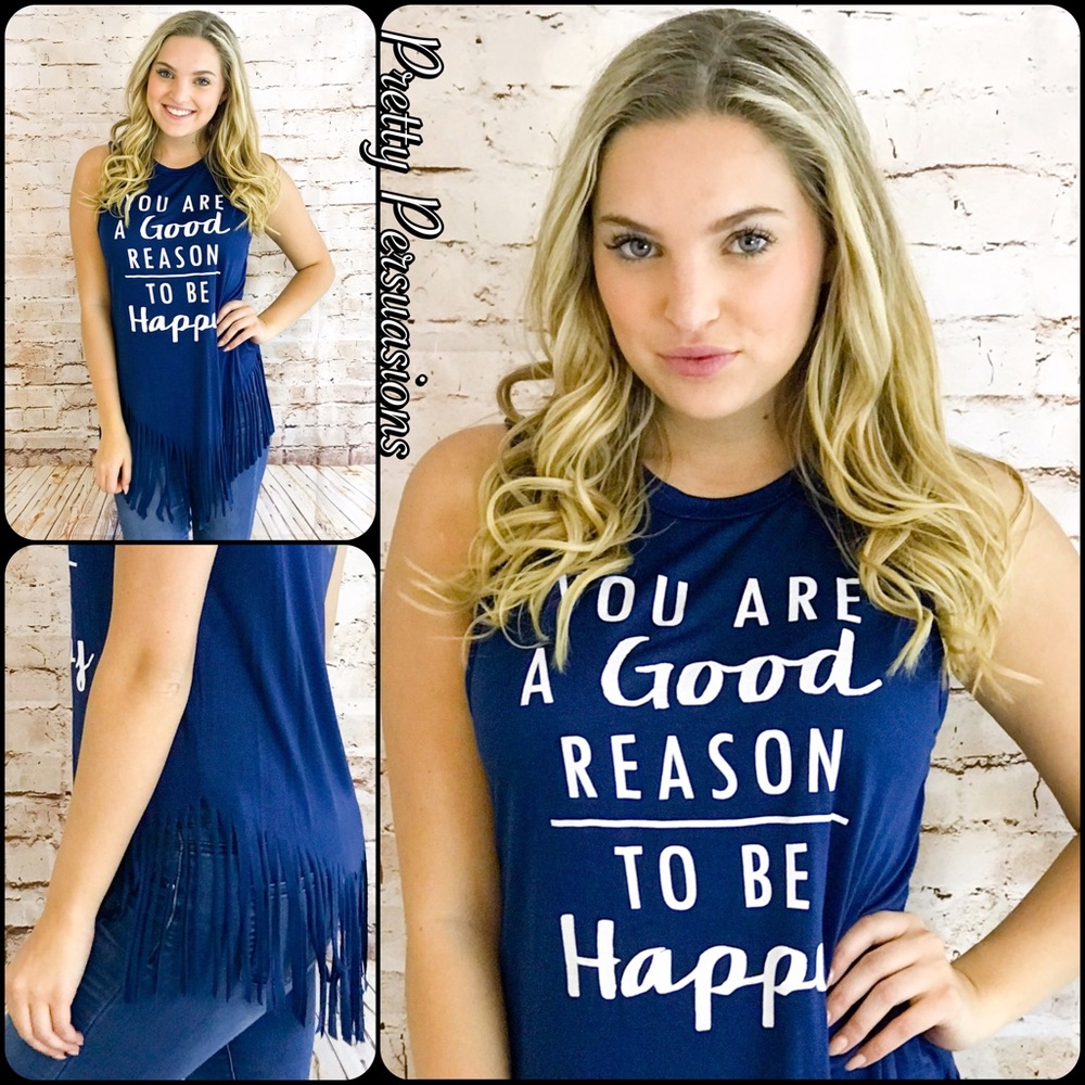 SOLD OUT‼️ NWT Graphic Print Fringe Hem Top - Picture 4 of 4