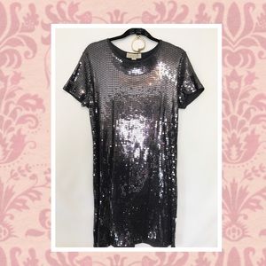 Gray Sequin Michael Kors Dress