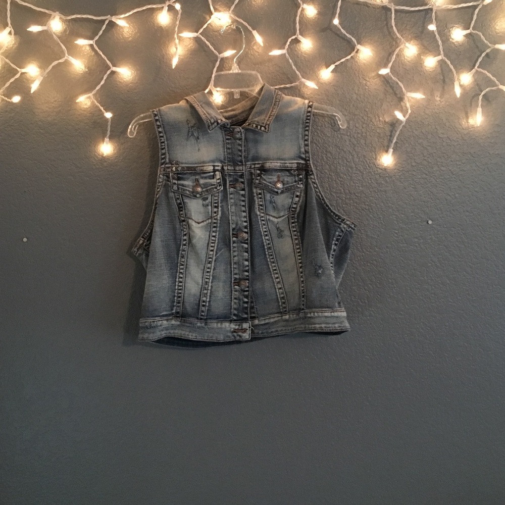 SILVER DENIM VEST❤️