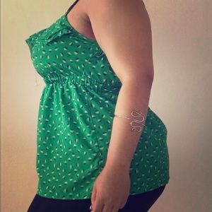 Printed Green Blouse