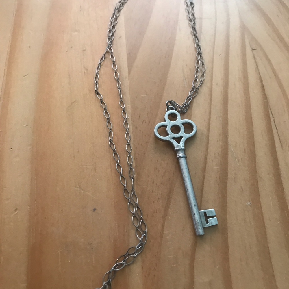 Tiffany key necklace- crown key pendant with chain