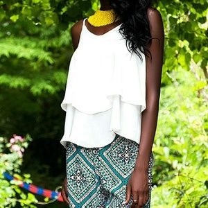 Francescas White Chiffon Tank