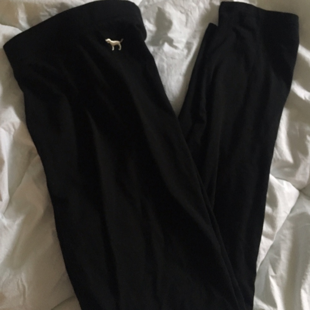 Victoria's Secret PINK Solid Black Leggings