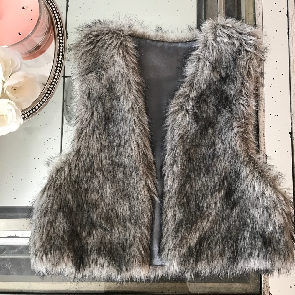 Grey Faux fur vest