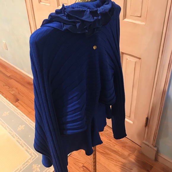 ESCADA Lapis Blue wool tank and cardigan set - Picture 2 of 4