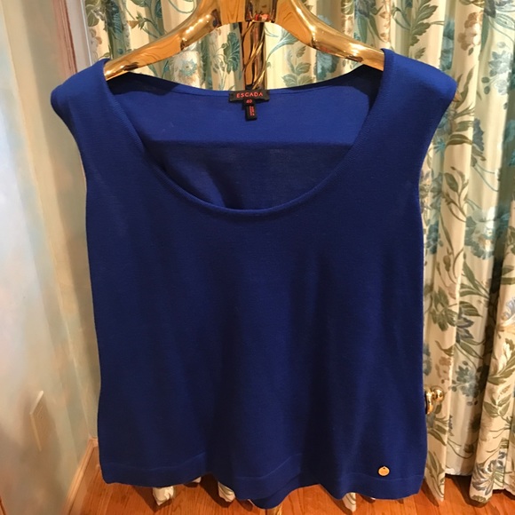 ESCADA Lapis Blue wool tank and cardigan set - Picture 3 of 4