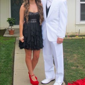 Windsor Formal Short Prom Dress Black Sequined