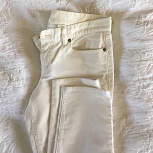 JCrew Toothpick Cords in White