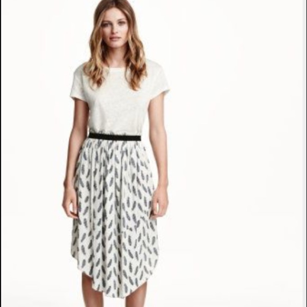 H&M feathered midi skirt