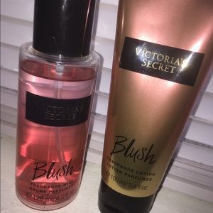 victoria secret, blush perfume & lotion.