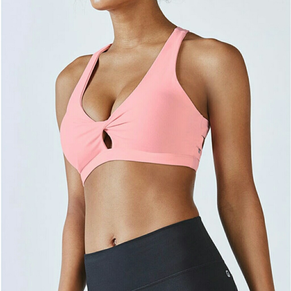 Pink fabletics medium sports bra