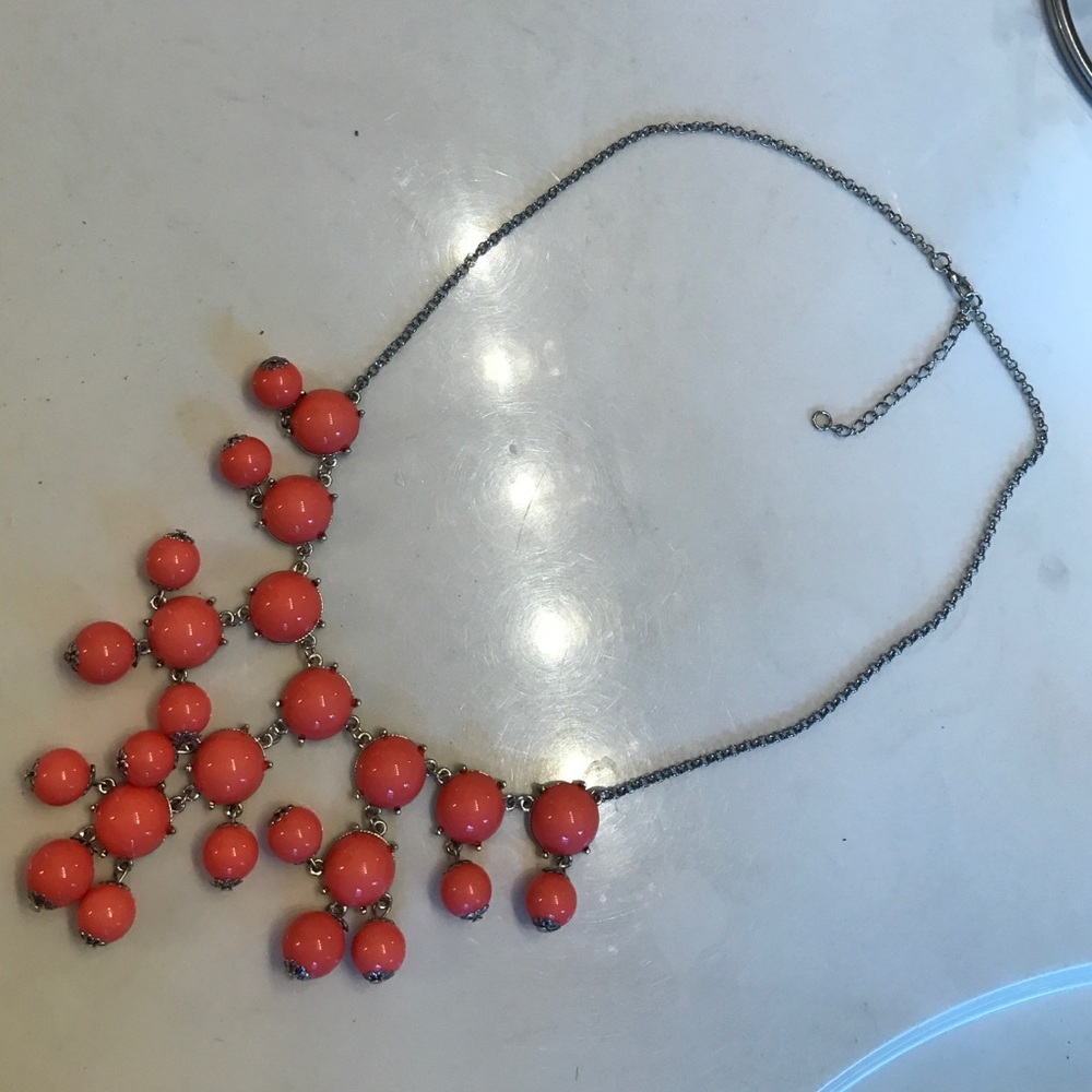 Coral colored bubble necklace