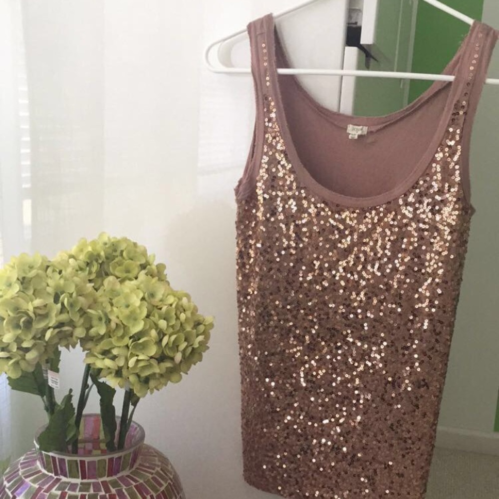 Jcrew sequins dulled pink top