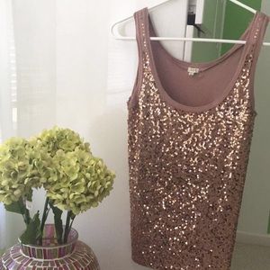 Jcrew sequins dulled pink top