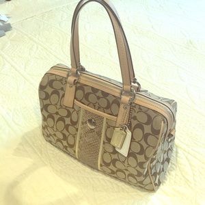 Authentic Coach signature python strip satchel