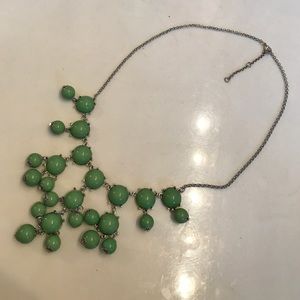 Green bubble bead statement necklace