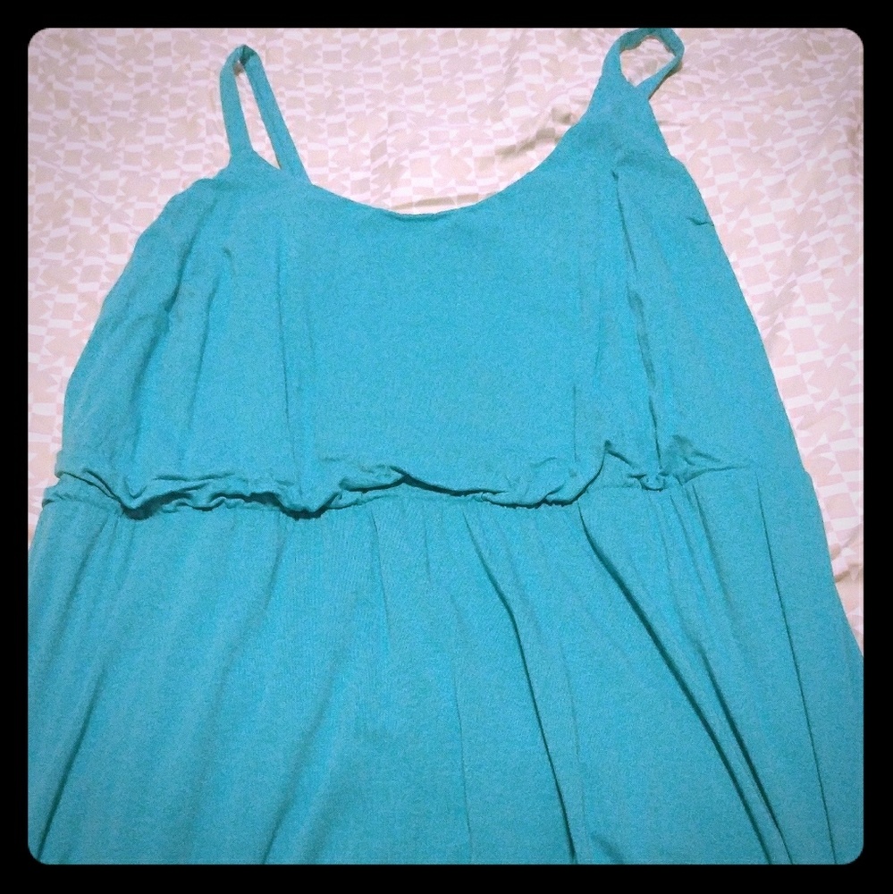 Teal/aqua maxi dress