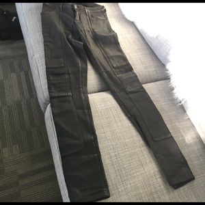 Citizens of Humanity Black Moto waxed denim