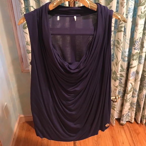 LIKE NEW MICHAEL MICHAEL KORS Navy cowl neck tank - Picture 1 of 3