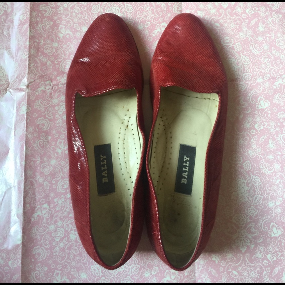 Vintage Bally Switzerland Red Loafers