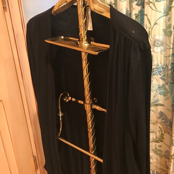 Black open long sleeve cardigan with pockets - Picture 2 of 4