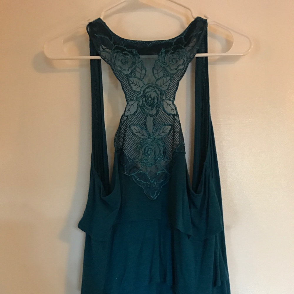 Teal ruffle vest