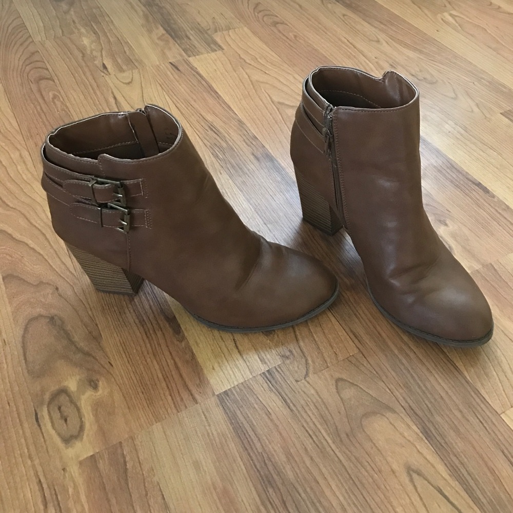 Cognac ankle boots