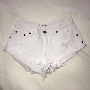 Cut off denim shorts