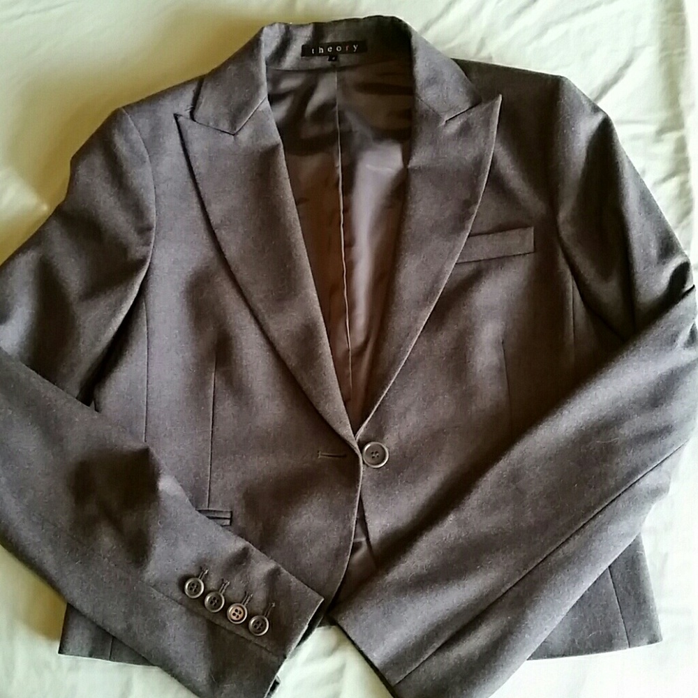 Theory Gray Wool Blazer size 8