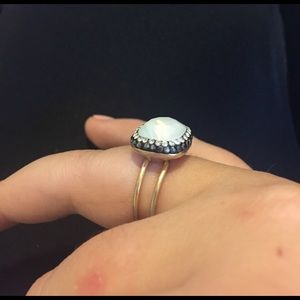 White Opal Ring