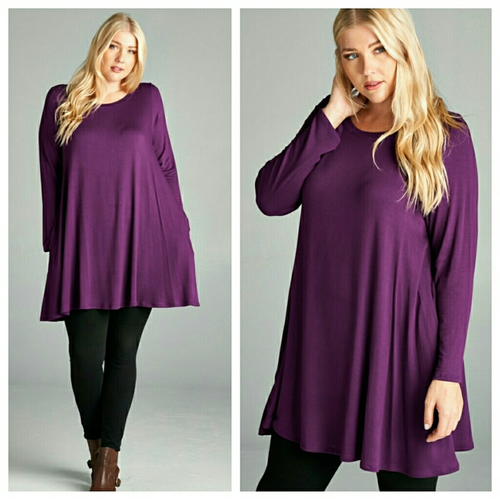 Deep Purple Long Sleeve Tunic