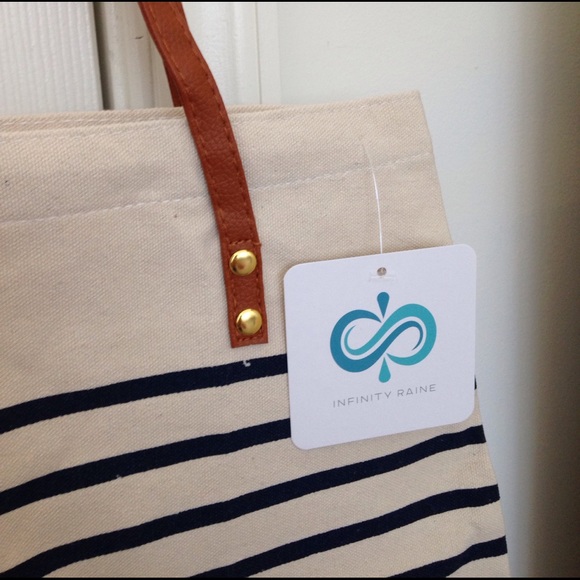 🌹LAST ONE🌹Navy Striped Canvas Tote - Picture 5 of 8