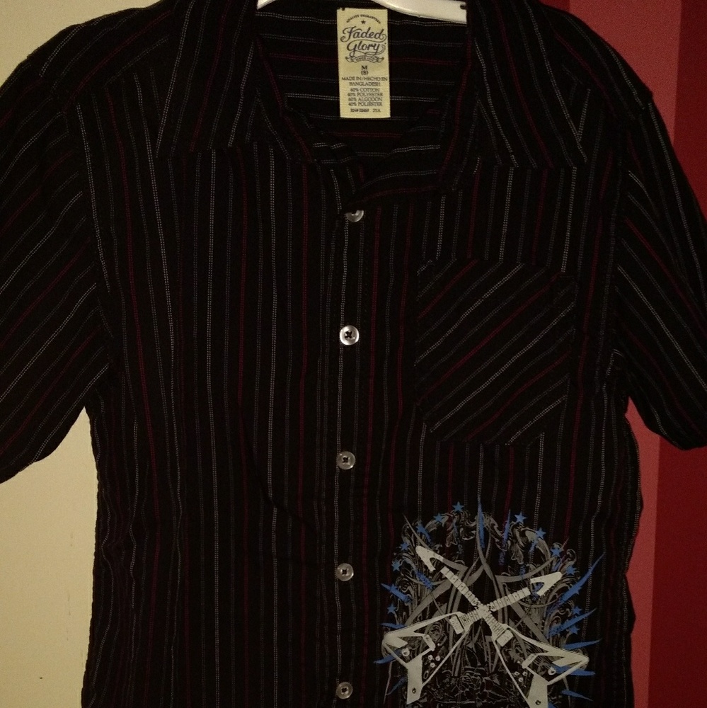Boys Black Short Sleeve Shirt 🎶