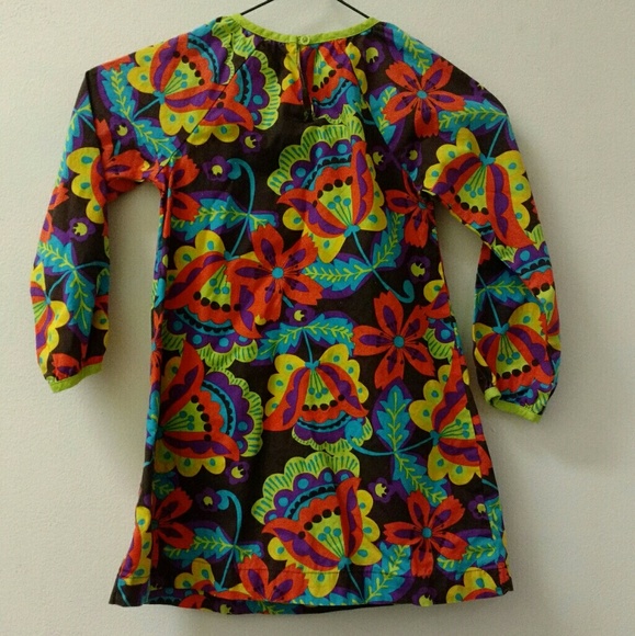 JKhaki Bold Colored Floral Print Dress with 3d Bow - Picture 5 of 8