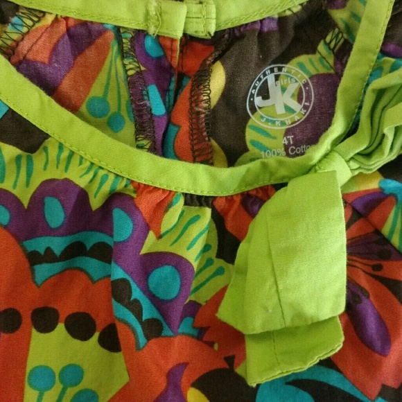 JKhaki Bold Colored Floral Print Dress with 3d Bow - Picture 6 of 8