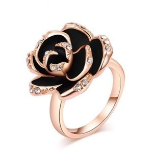 Black Rose Gold Plated Cocktail Ring