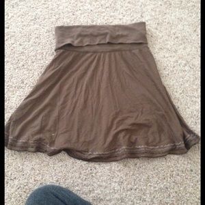 Hippie brown casual hollister fold over skirt