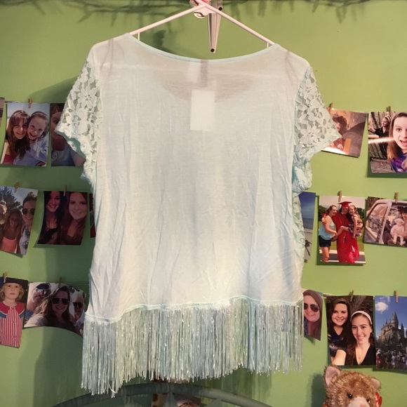 Aqua H&M fringe lace tank size L NWT - Picture 3 of 3