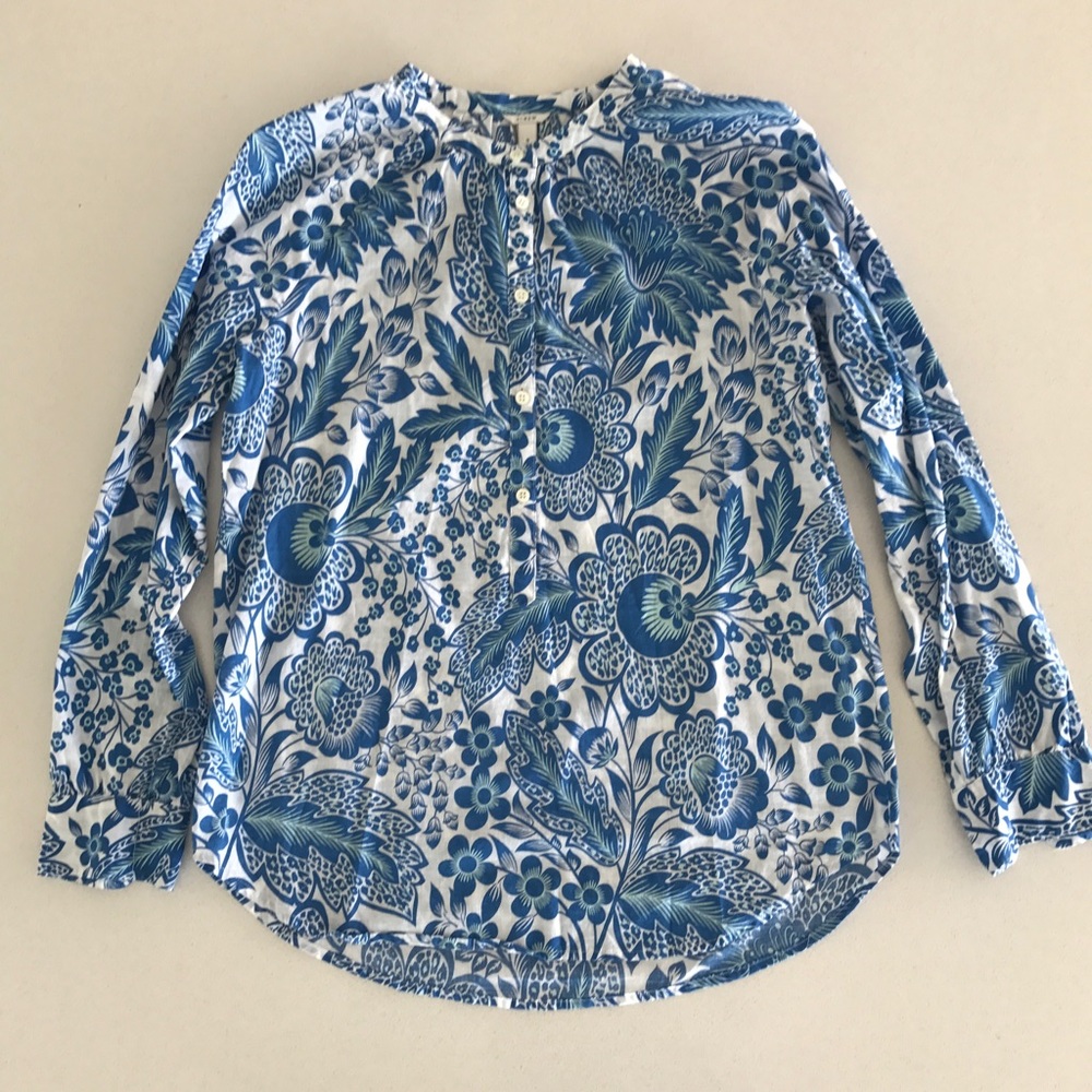 J. Crew floral popover top, tunic - Picture 2 of 4