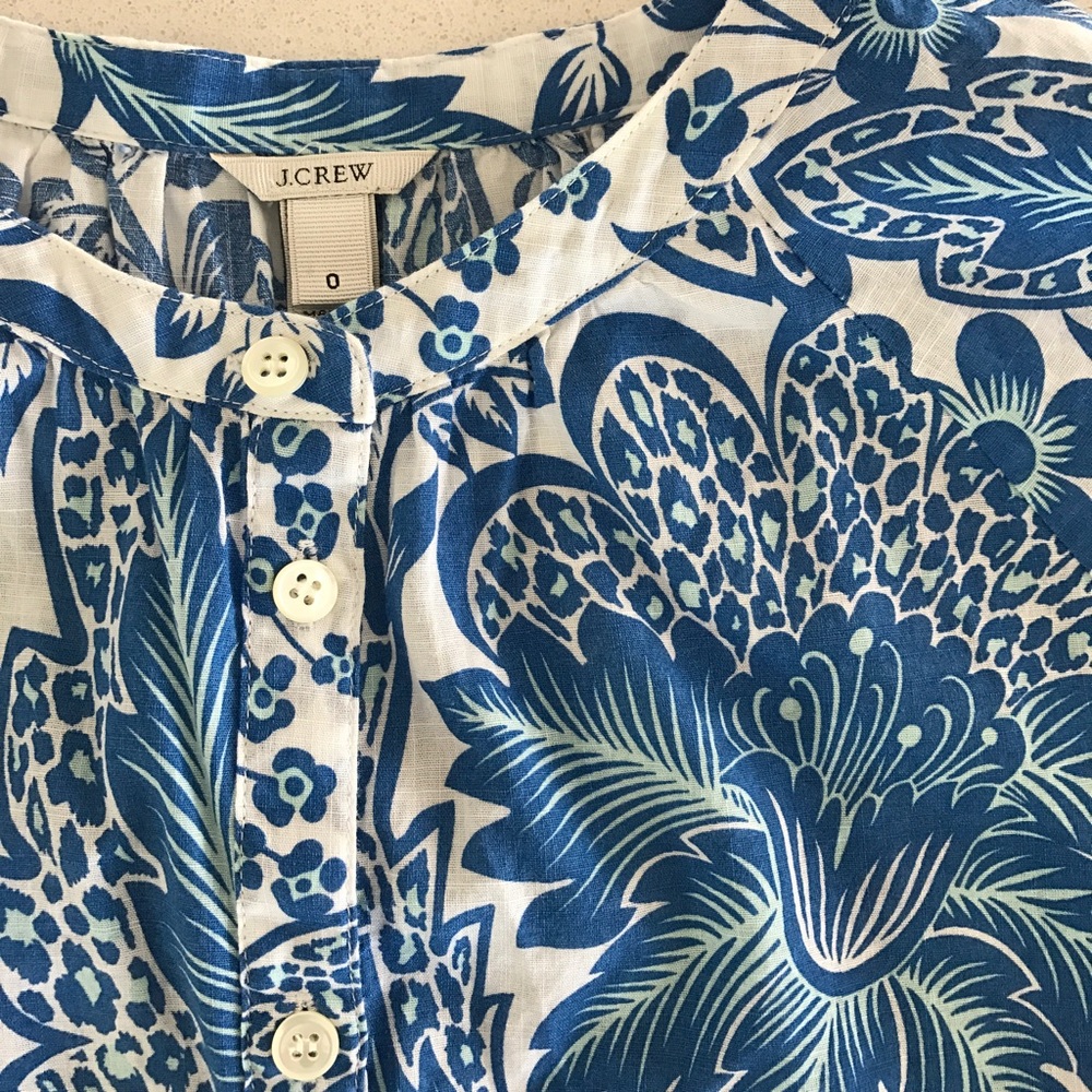 J. Crew floral popover top, tunic - Picture 3 of 4