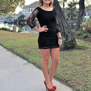 Classy Black Formal Prom Cocktail Dress