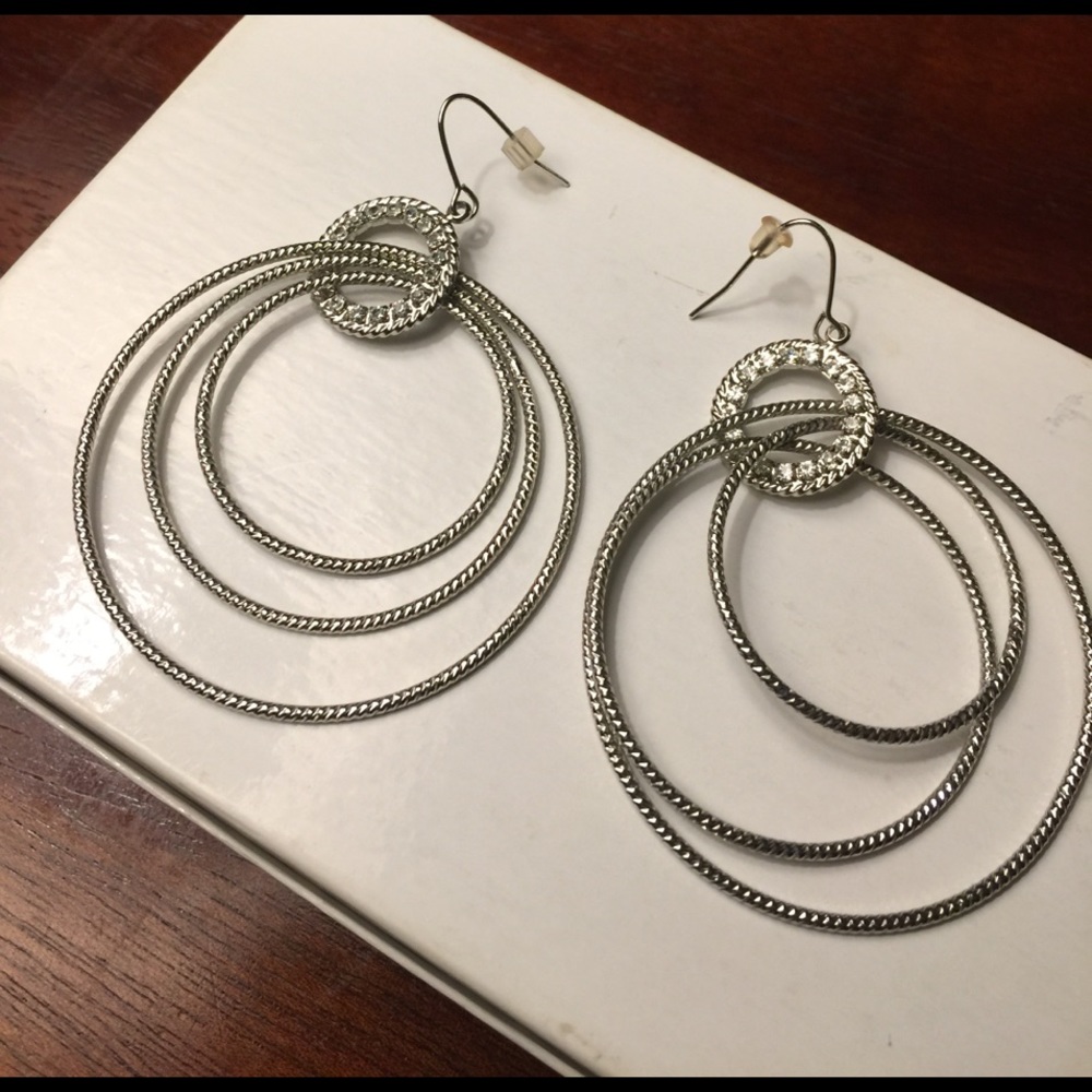 Rhinestone and silver hoops.