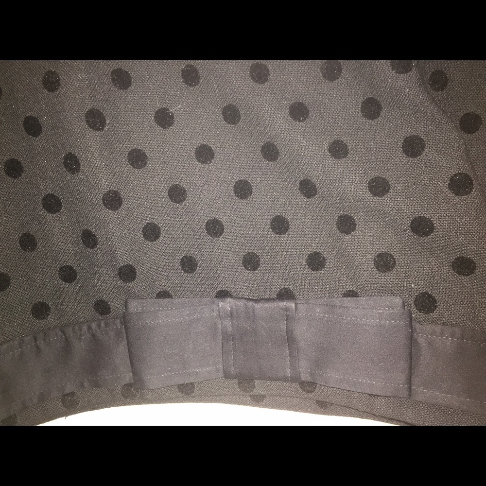 LOFT black skirt with polka dots & bow