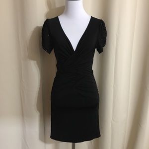 Marciano Embellished Deep V-Neck Dress